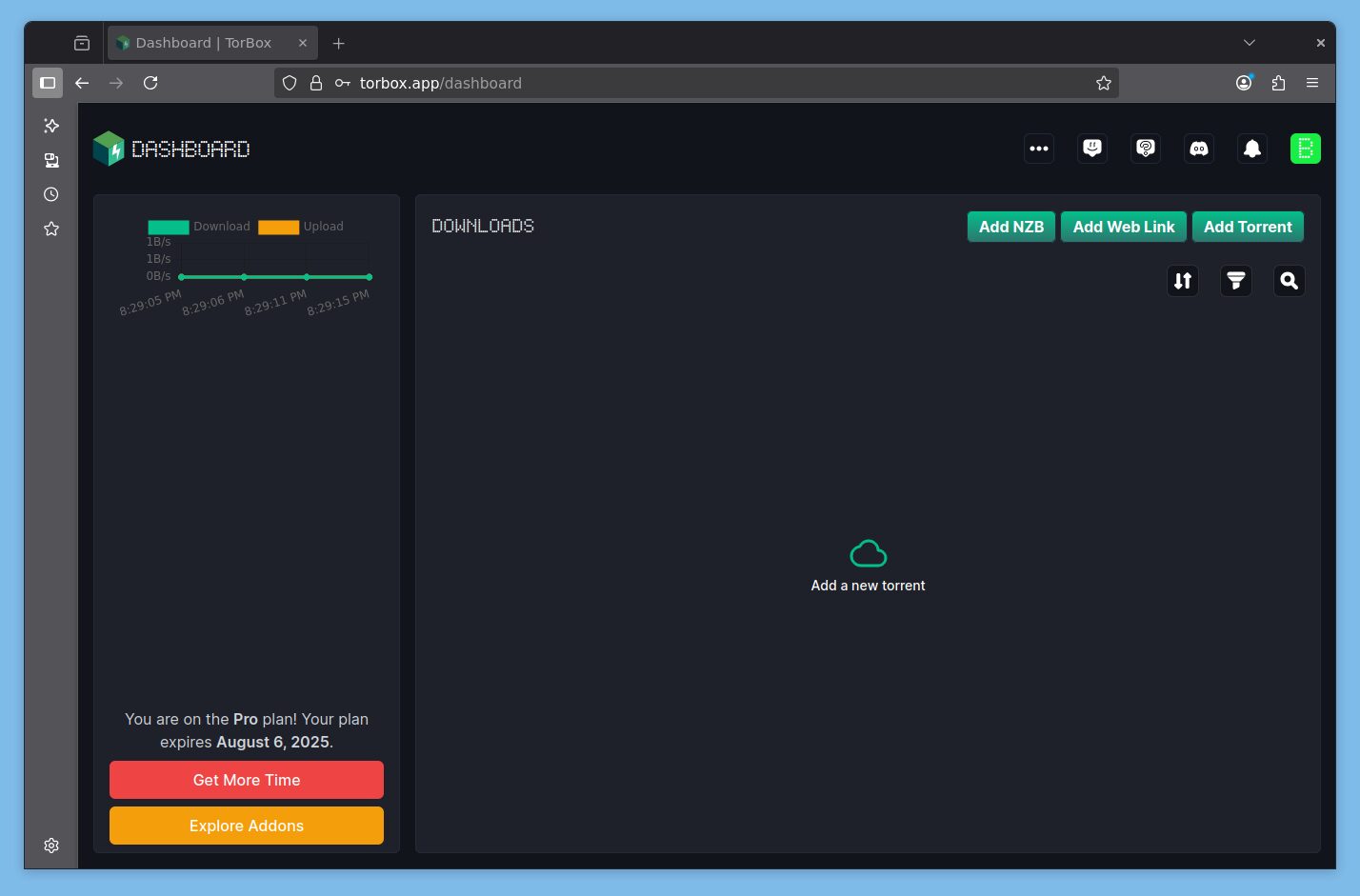 2025 07 06 20 29 17 dashboard torbox — mozilla firefox (ubuntu)