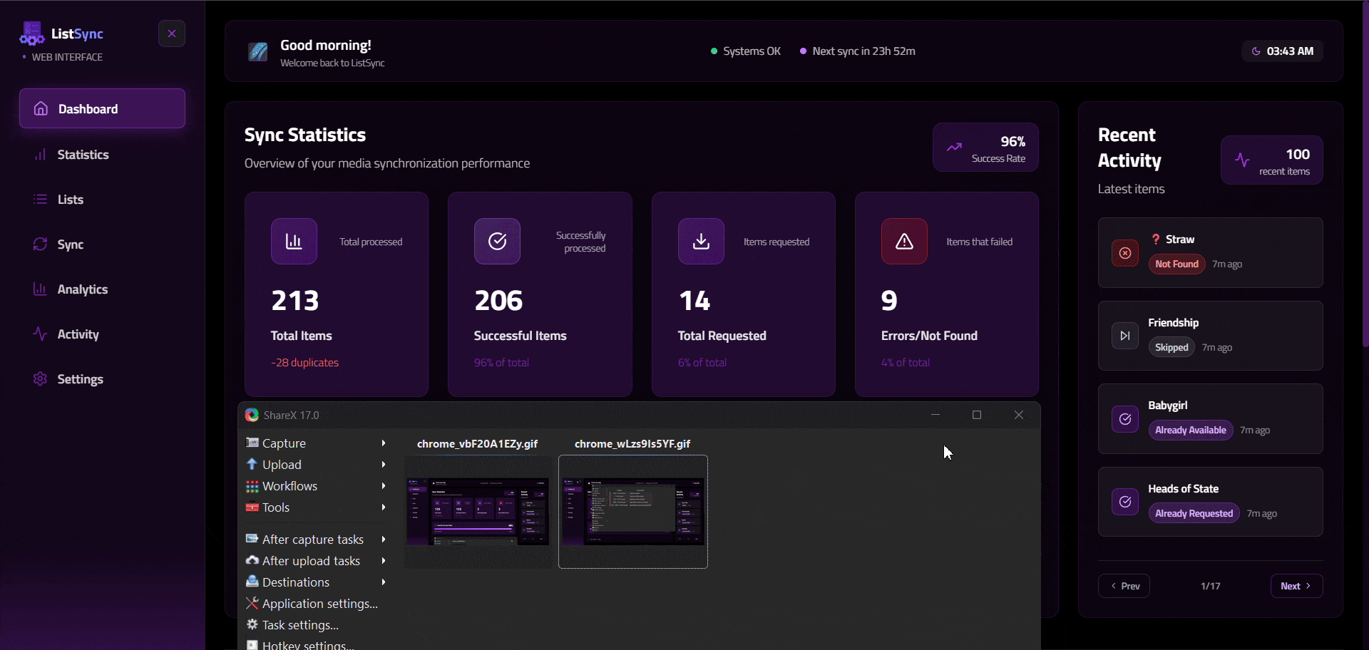 ListSync : un bel outil avec WebUI pour gérer et connecter ses listes avec Overseerr/Jellyseerr