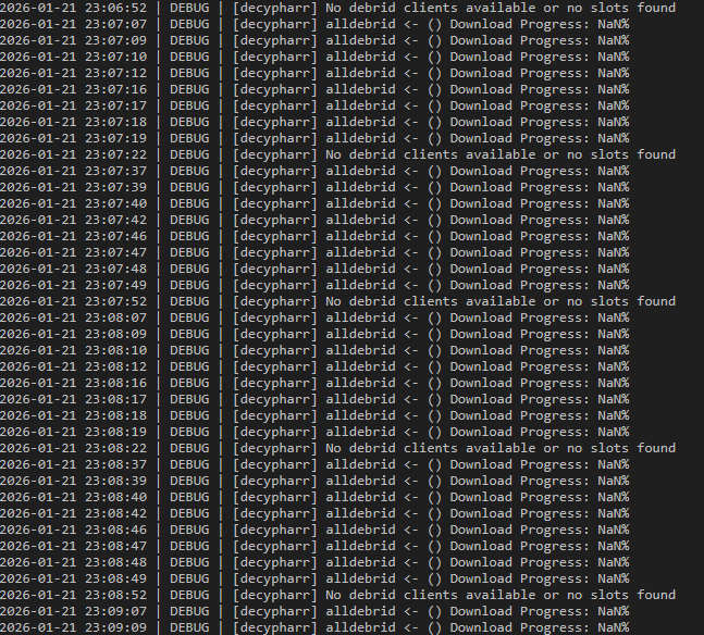 Decypharr & AllDebrid : No debrid clients available or no slots found + script de nettoyage de magnets par Bouby