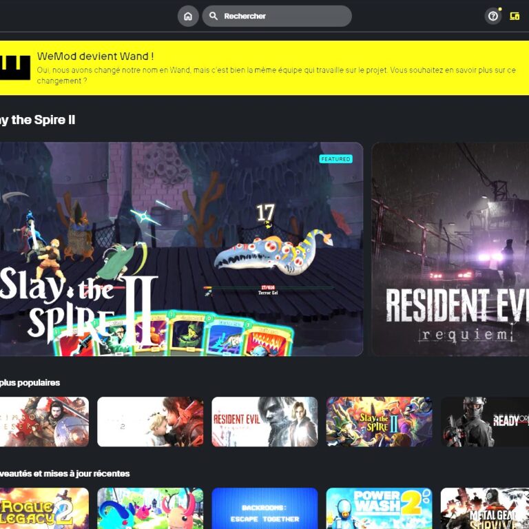 MàJ : patch pour WeMod/Wand (Pro) : mods & trainers pour jeux PC