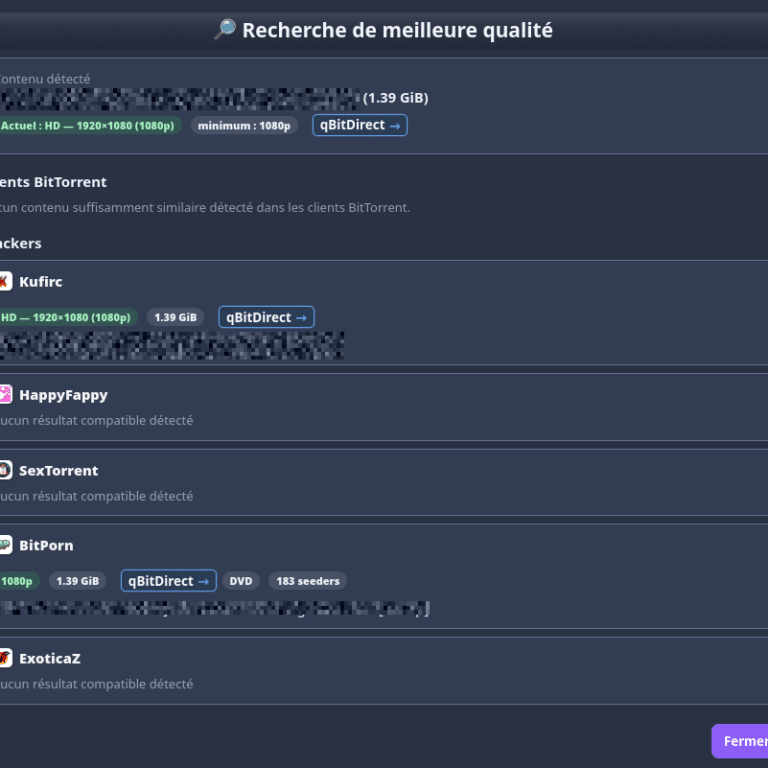 PornScout : comparer les releases et envoyer le meilleur torrent vers votre client BitTorrent