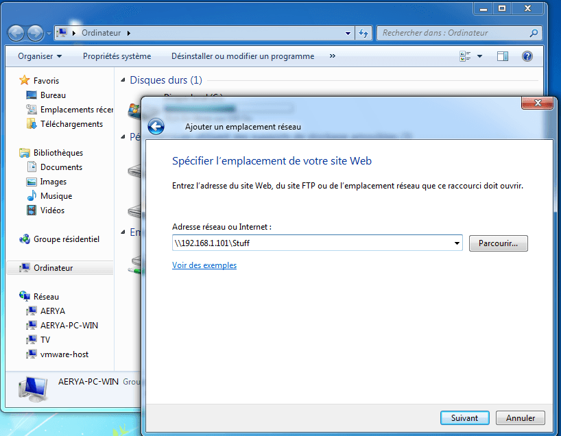 Windows Nas partage