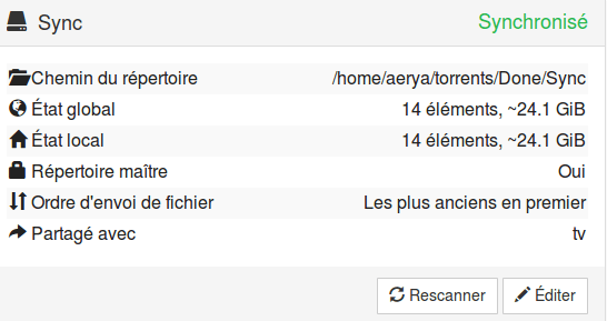 Partage ok serveur